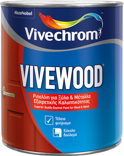 Vivechrom Ριπολίνη Vivewood 2.25lt Λευκό Σατινέ