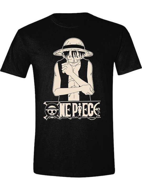 PCMerch T-shirt One Piece Μαύρο Βαμβακερό
