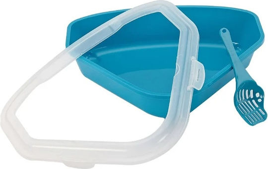 Katzenbecken für Ecktoiletten Hellblau L39 x B50 x H13cm