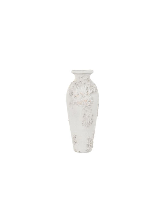 DKD Home Decor Decorative Vase Polyresin White 1pcs