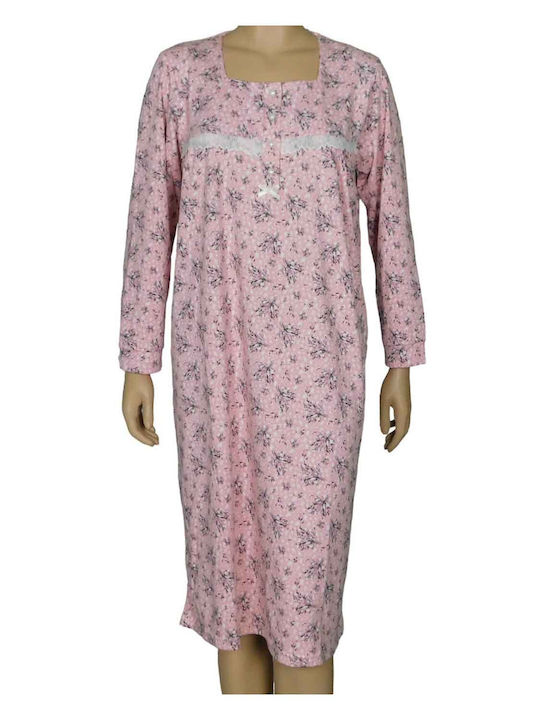 Koyote Women's Winter Cotton Nightgown Rose