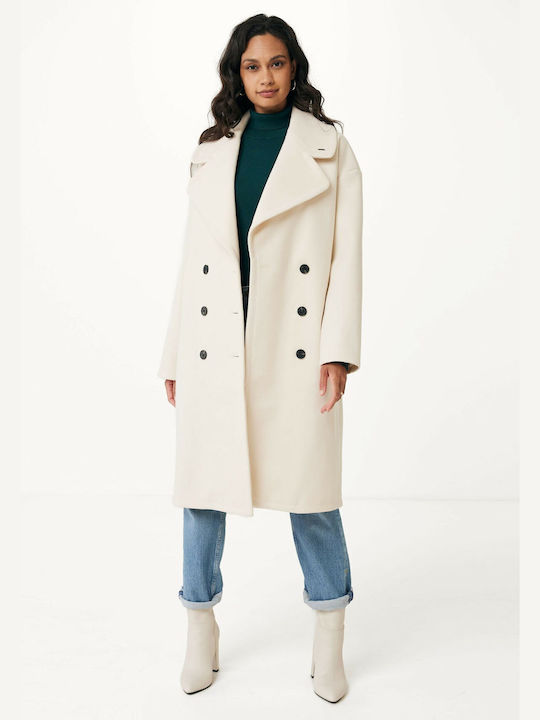 Mexx Women's Midi Coat White.