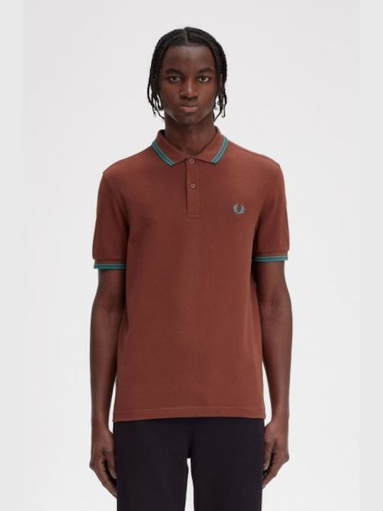 Fred Perry Herren Kurzarmshirt Polo Braun