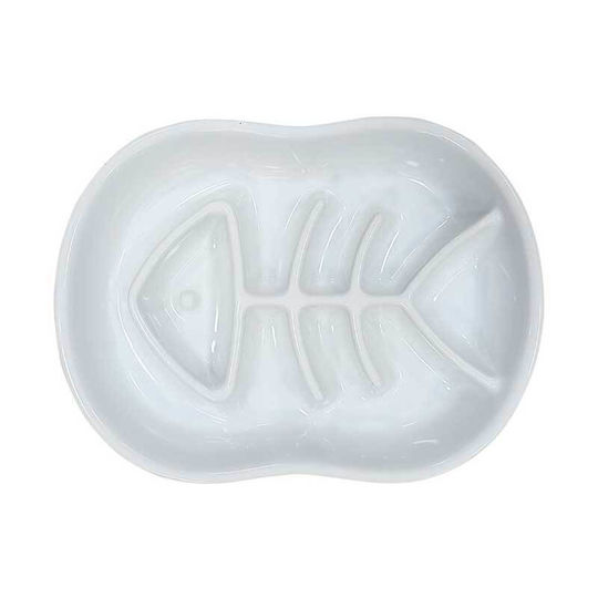 Nobby Ceramică Bol Mâncare Hrănire lentă pentru Câine & Pisică 500ml în Culoare Alb