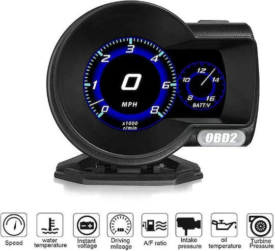Цифров Инструмент Брояч На Оборотите, Скоростомер, OBD2, Head Up Display, Температура На Водата, Температура На Маслото И Въздух-Гориво За Поставяне В Информационно Табло