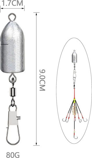 Tpster Weight Sinker Fishing 80gr.