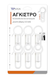 Tpster Plastic Bathroom Curtain Rings 6pcs