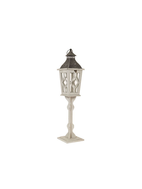 Wooden Lantern White 18x18x82cm