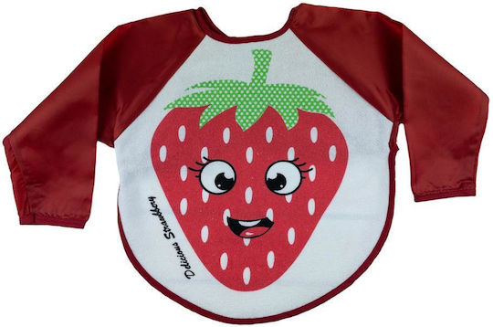 Baby Bibs Ποδιά Υφασμάτινη με Μανίκια Κόκκινη