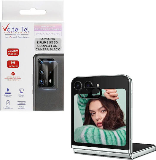 Volte-Tel Προστασία Κάμερας Tempered Glass Μαύρο για το Samsung Z Flip 5 5G