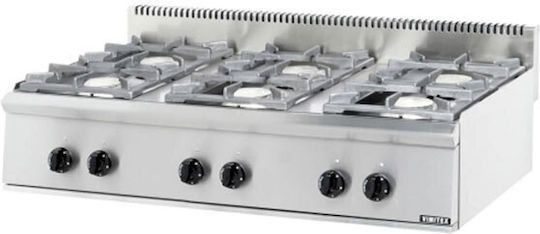 Vimitex 206ST LPG Cooktop Sextuple 42kW 120x70x25cm With Thermocouples