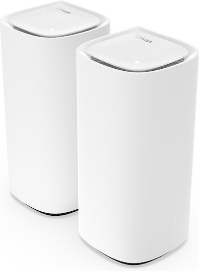 LinkSys Velop Pro 6E WiFi Mesh Network Access Point Wi‑Fi 6E Tri Band (2.4 & 5 & 6GHz) σε Διπλό Kit Λευκό