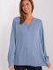 Sublevel Women's Blouse Long Sleeve Blue