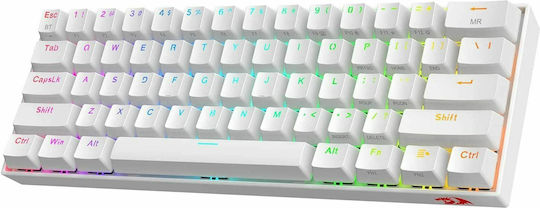 Redragon K530 Draconic Pro Fără fir Gaming Tastatură Mecanică 60% cu Custom Red comutatoare și iluminare RGB (Engleză US) Alb