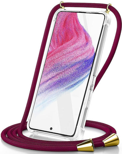 Ancus Back Cover Silicone with Strap Red (Galaxy A23)