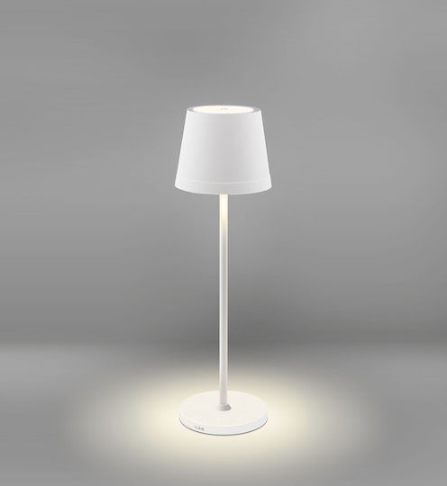 Century Tischlampe LED mit Weiß Schirm und Basis