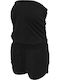 Damen Trägerlos Einteiler Shorts Black