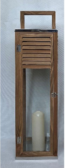 Iliadis Wooden Lantern Brown 22x22x75cm