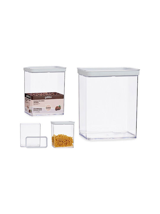 BigBuy Set 1pcs Jars General Use with Airtight Lid Plastic 3300ml