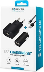 Forever Cable Car Charger with Port 1xUSB-A