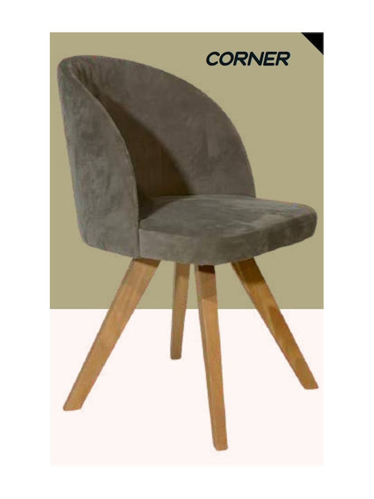 Corner Dining Room Wooden Chair Gray 50x57x84cm