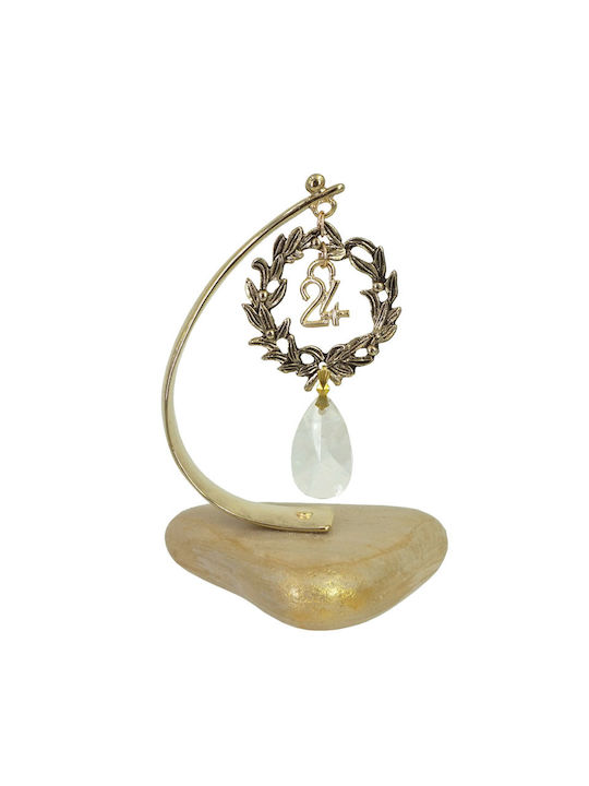 Marhome Wreath Tabletop Lucky Charm Gold made of Stone 11cm 1pcs