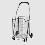 Foldable Metallic Shopping Trolley Gray 45x37x84cm