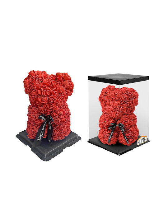 HOMie Bear of Artificial Roses Red 35cm in Yala