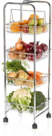 Kitchen Craft Ραφιέρα Μεταλλική 4 Θέσεων Ασημί 96694