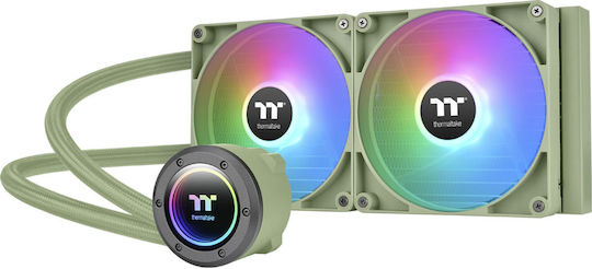 Thermaltake TH280 V2 Matcha Green Edition Υδρόψυξη AIO CPU με 2 Ανεμιστήρες 140mm και ARGB Φωτισμό Πράσινη