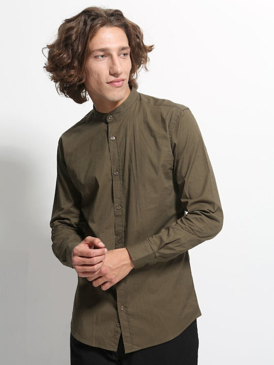 Long-sleeved Denim Shirt Khaki