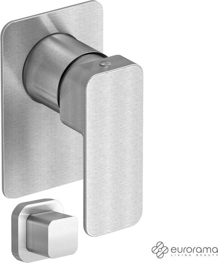 Eurorama Quadra Set Mixer & Deviation Îngropată pentru Duș 3 ieșiri Inox Argintiu