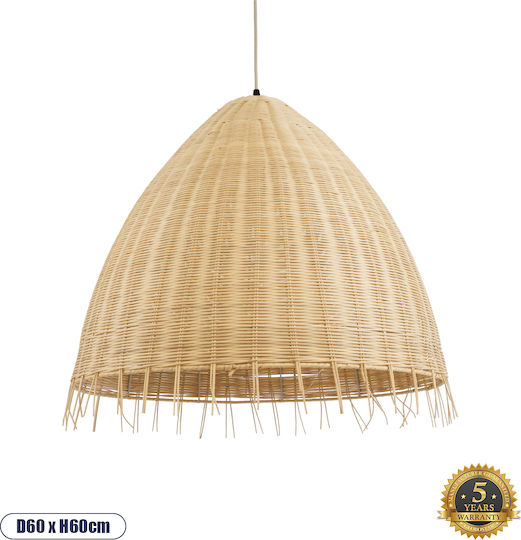 GloboStar Aquatic Κρεμαστό Φωτιστικό Μπεζ Boho Πλέγμα με Ντουί E27 60x60εκ.