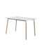 Table Dining Room Wooden White 140x80x75cm