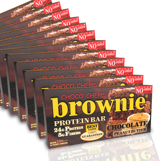 Fit & Shape Choco Chef's Brownie Riegel mit 24gr Protein & Geschmack Peanut Butter 12x100gr