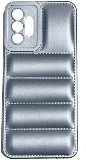 Puffer Back Cover Δερματίνης Ασημί (Galaxy A13 4G)