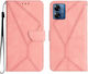 Stitching Embossed Wallet Pink (Moto G14)