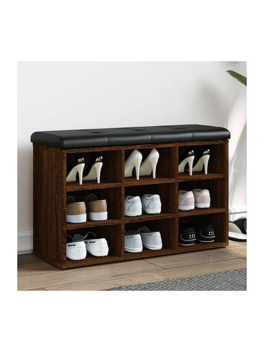 Hallway Furniture with Shoe Rack and Bench Brown Oak 82x32x50cm