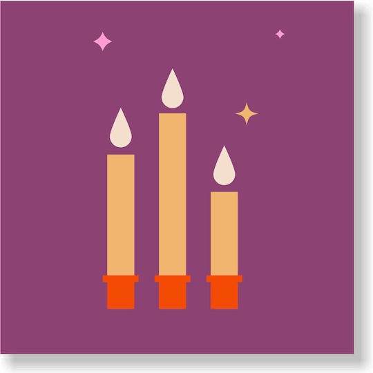 Fritzyart Christmas Candles Frame Metal 50x50cm