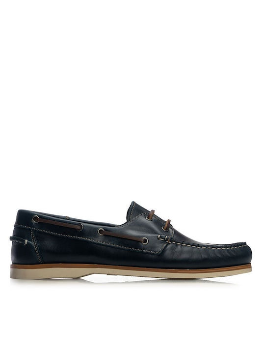 Adam's Shoes Men's Leather Boat Shoes Blue