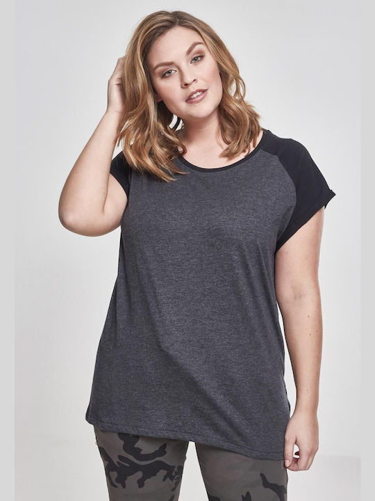 Urban Classics Women's T-shirt Charcoal/Black