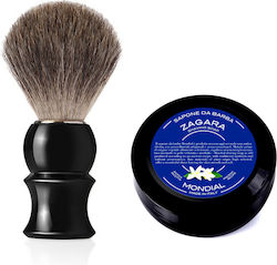 Mondial Since 1908 Shaving Brush with Badger Hair Bristles Gray