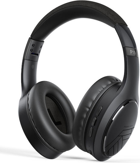 PowerLocus P19 Безжични / Жични Over Ear Слушалки с 60 часа Работа и Бързо Зареждане Черни