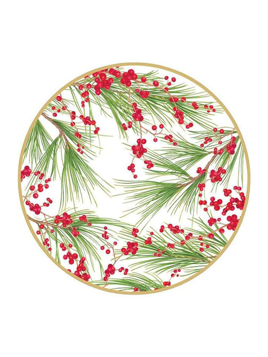 Caspari Christmas Placemats Green