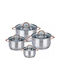 KING Hoff Pots Set of Stainless Steel with No Coating Inox / Copper 8pcs