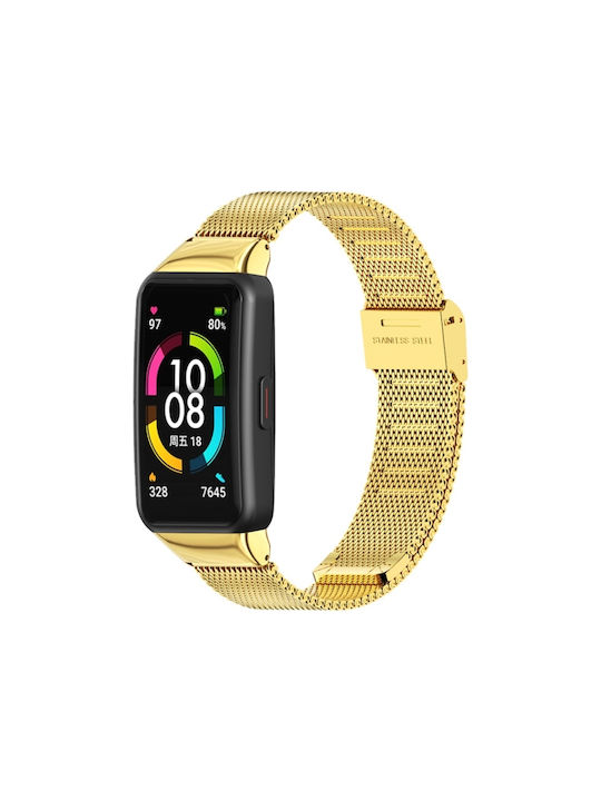 Mijobs Λουράκι Ανοξείδωτο Ατσάλι Χρυσό (Honor Band 6)