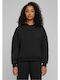 Long Women's Sweatshirt Hooded Black