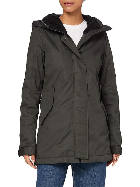 G-Star Raw Women's Short Parka Jacket for Winter with Hood Green