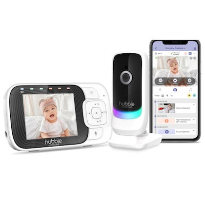 Hubble Connected Wireless Baby Monitor with Camera & Screen 2.8" , Two-way Communication & Lullabies