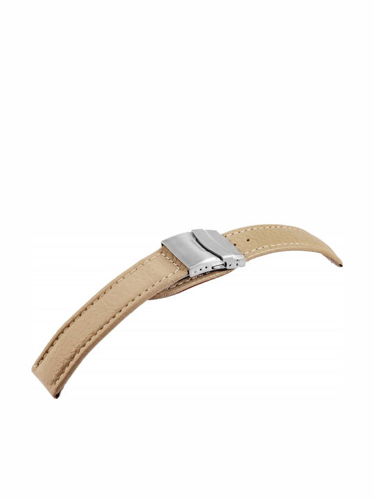 New Era Δερμάτινο Λουράκι Μπεζ 24mm
